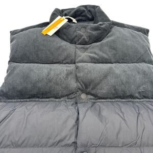 Marine Layer Mens Medium Black Miles Corduroy Down Puffer Vest NWT